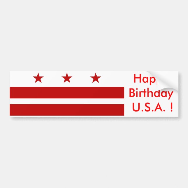 Autocollant De Voiture Drapeau à bâtons de Washington DC (Devant)
