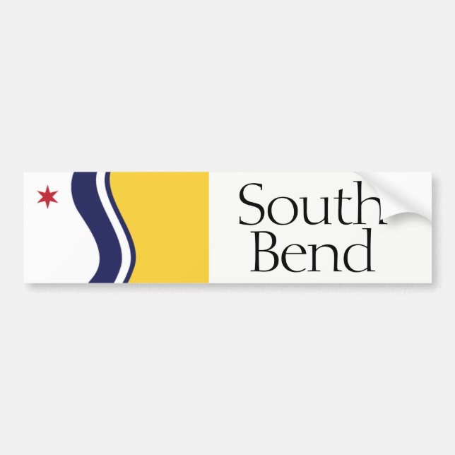 Autocollant De Voiture Drapeau adhésif pour pare-chocs de South Bend, (Devant)