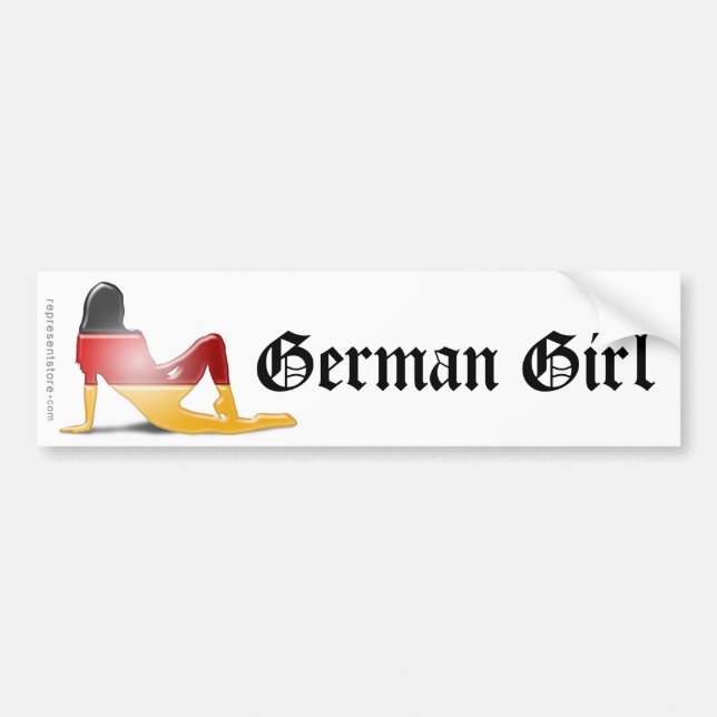 Autocollant De Voiture Drapeau allemand de silhouette de fille (Devant)