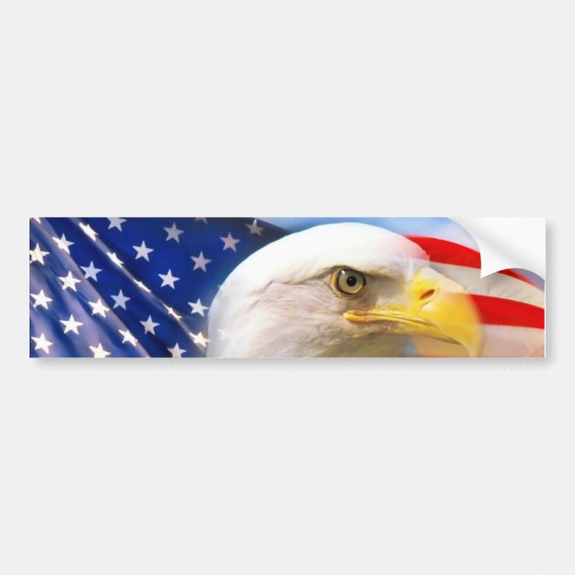 Autocollant De Voiture Drapeau américain avec Eagle chauve (Devant)