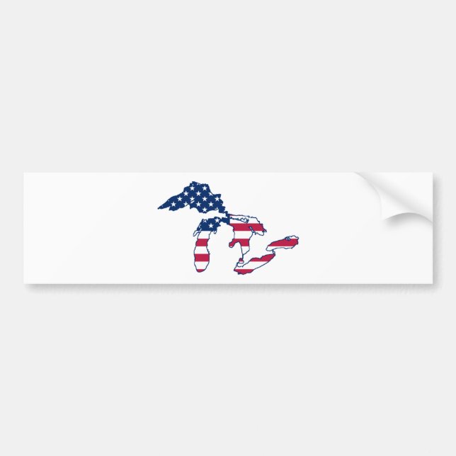 Autocollant De Voiture Drapeau américain de Great Lakes (Devant)