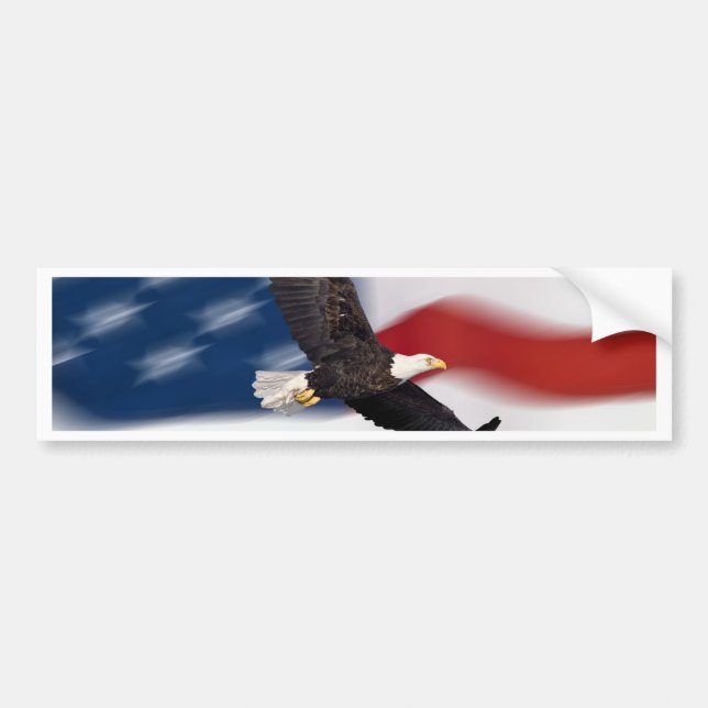 Autocollant De Voiture Drapeau américain et aigle (Devant)