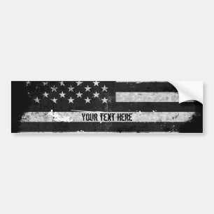 Autocollant De Voiture Drapeau américain grunge noir et blanc