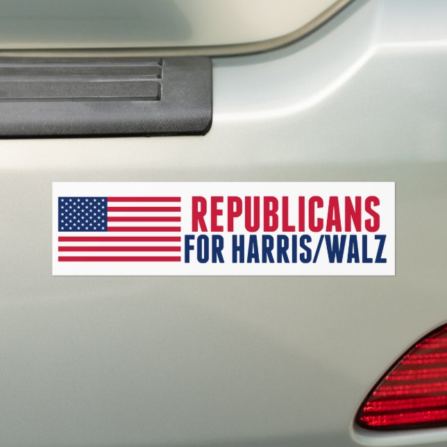 Autocollant De Voiture Drapeau américain Harris Walz (En voiture)