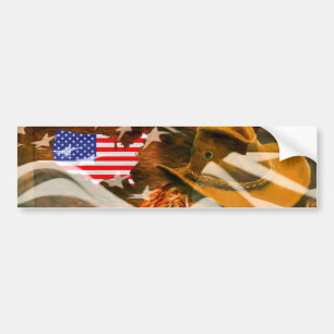 Autocollant De Voiture Drapeau américain Lasso Casquette Cowboy