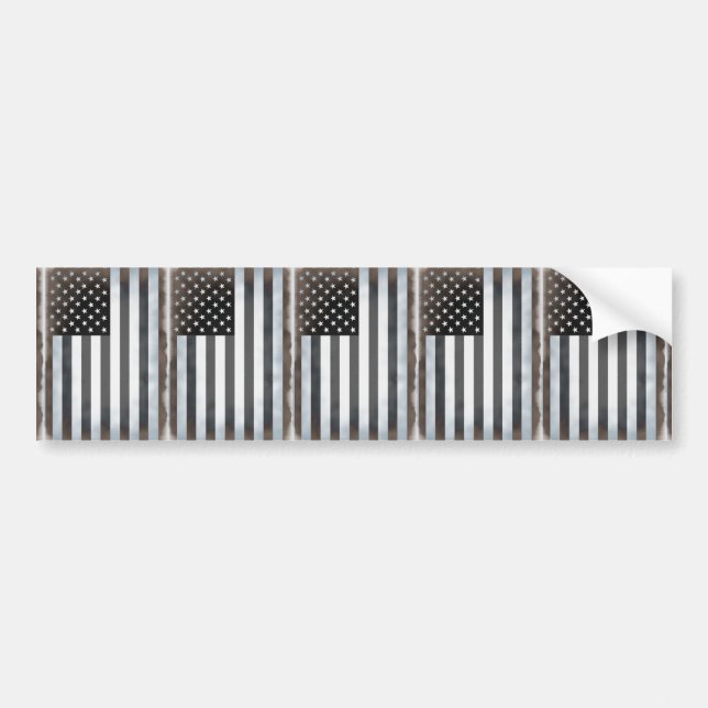 Autocollant De Voiture Drapeau américain noir et blanc (Devant)