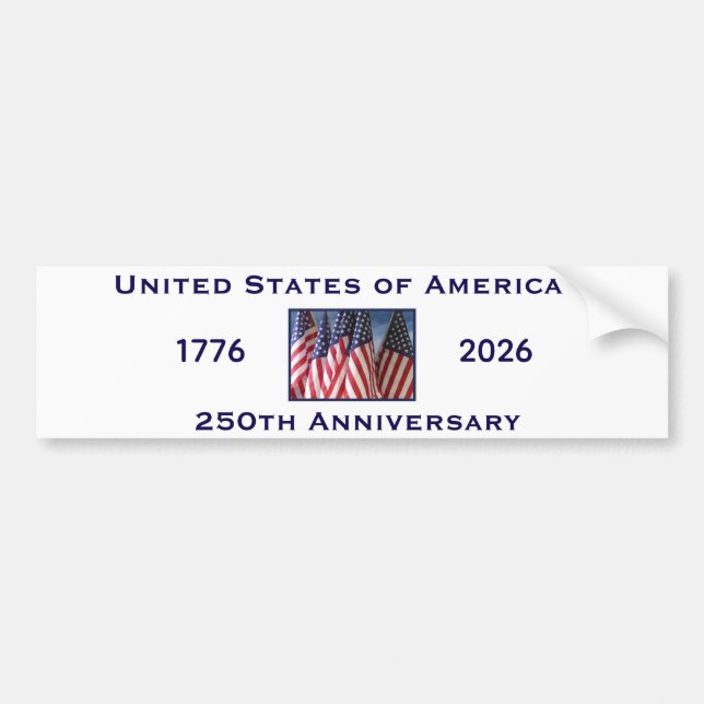 Autocollant De Voiture Drapeau américain patriotique 250e anniversaire de (Devant)
