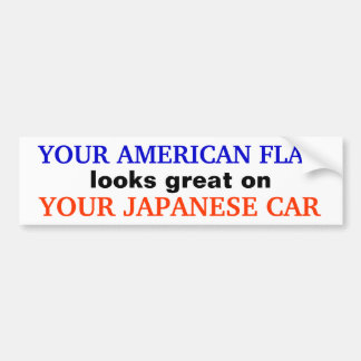 AUTOCOLLANT DE VOITURE "DRAPEAU AMÉRICAIN/VOITURE JAPONAISE"