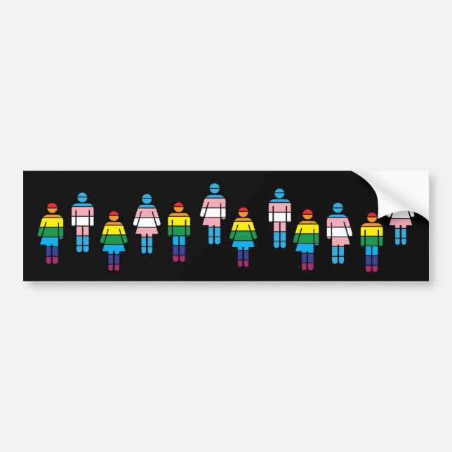 Autocollant De Voiture drapeau arc-en-ciel collier transindicateur lgbt (Devant)