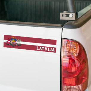 Autocollant De Voiture Drapeau/armoiries de Lettonie