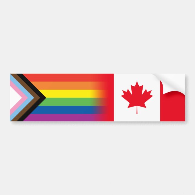 Autocollant De Voiture Drapeau canadien de la Fierté du progrès inclusif  (Devant)