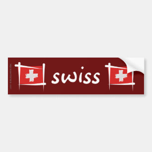 Autocollant De Voiture Drapeau de brosse de la Suisse