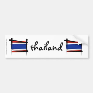 Autocollant De Voiture Drapeau de brosse de la Thaïlande