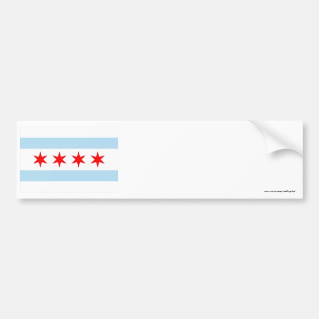 Autocollant De Voiture Drapeau de Chicago (Devant)