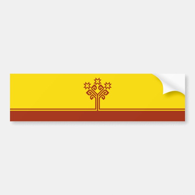 Autocollant De Voiture Drapeau de Chuvashia (Devant)
