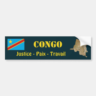 Autocollant De Voiture Drapeau de Congo-Kinshasa + Adhésif pour