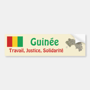 Autocollant De Voiture Drapeau de Guinée-Conakry + Adhésif pour