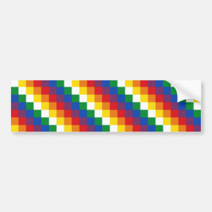 Autocollant De Voiture Drapeau de Huipala/Wipala. Qulla andin Suyu. La