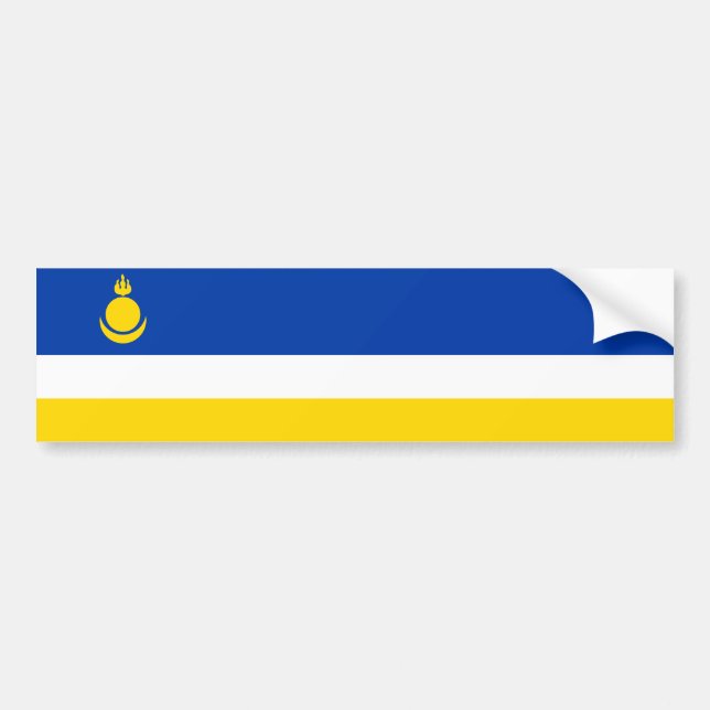 Autocollant De Voiture Drapeau de la Buryatia patriotique (Devant)