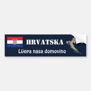 Autocollant De Voiture Drapeau de la Croatie + Adhésif pour pare-chocs de