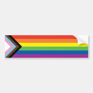 Autocollant De Voiture Drapeau de la Fierté de Progrès inclusif LGBTQ