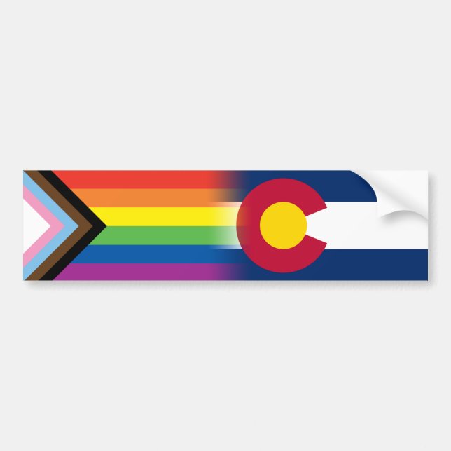 Autocollant De Voiture Drapeau de la Fierté de Progrès LGBTQ - Drapeau du (Devant)