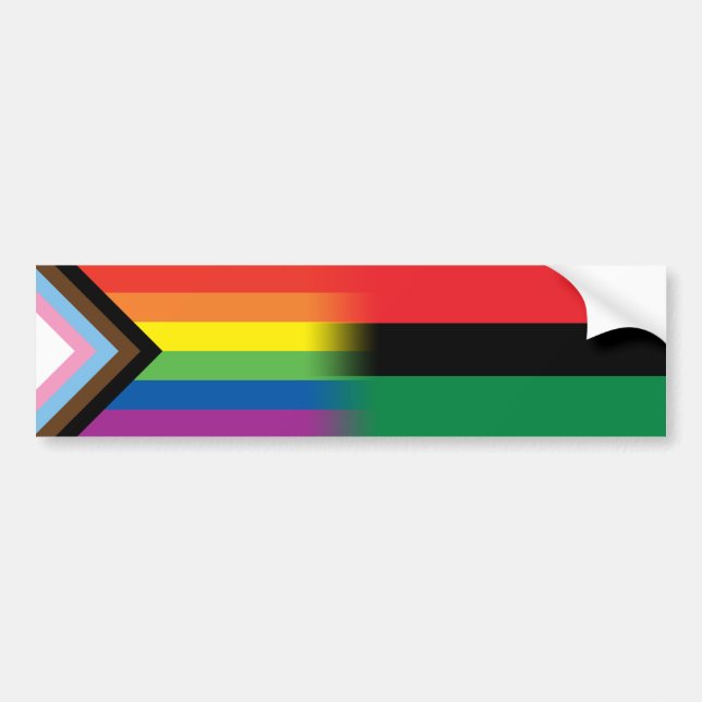 Autocollant De Voiture Drapeau de la Fierté du progrès inclusif LGBTQ pan (Devant)