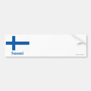 Autocollant De Voiture Drapeau de la Finlande avec le nom dans finlandais