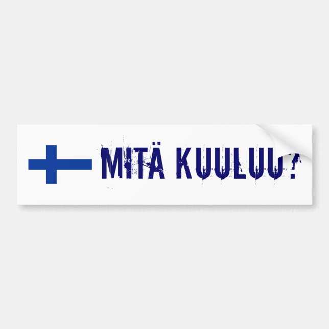 Autocollant De Voiture drapeau de la Finlande, Mita Kuuluu ? (Devant)