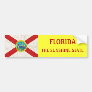 AUTOCOLLANT DE VOITURE DRAPEAU DE LA FLORIDE ÂGÉ