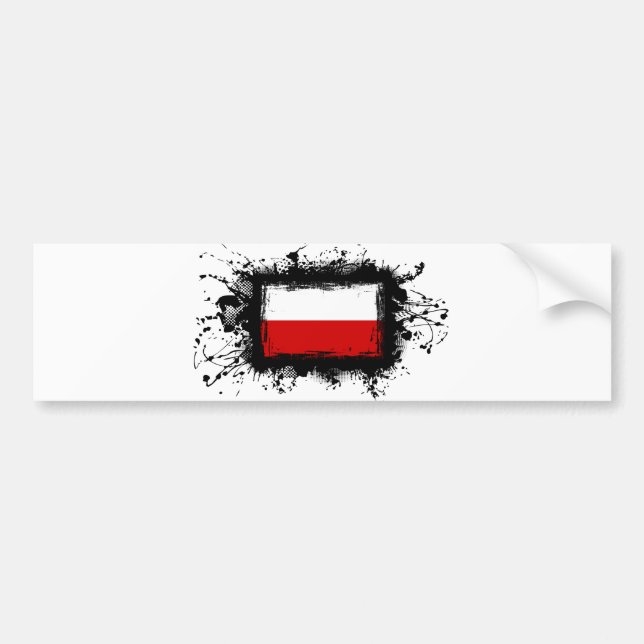 Autocollant De Voiture Drapeau de la Pologne (Devant)