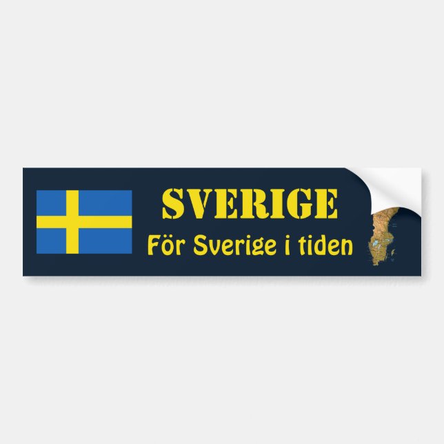 Autocollant De Voiture Drapeau de la Suède + Adhésif pour pare-chocs de (Devant)