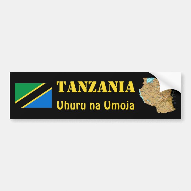 Autocollant De Voiture Drapeau de la Tanzanie + Adhésif pour pare-chocs (Devant)