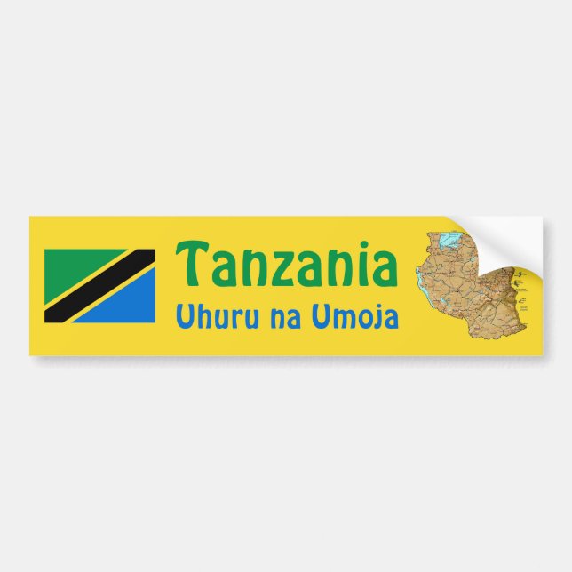 Autocollant De Voiture Drapeau de la Tanzanie + Adhésif pour pare-chocs (Devant)