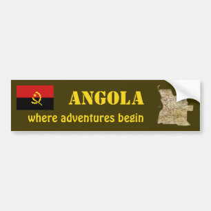 Autocollant De Voiture Drapeau de l'Angola + Adhésif pour pare-chocs de