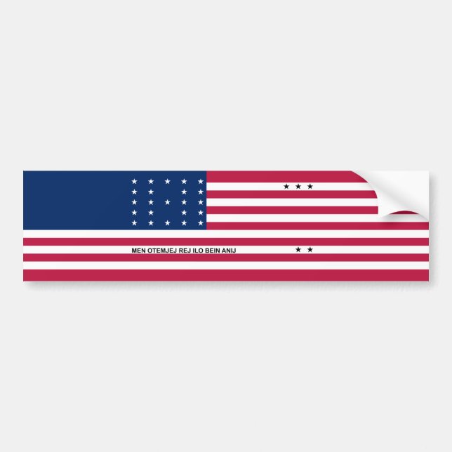Autocollant De Voiture Drapeau de l'atoll de Bikini Patriotique (Devant)