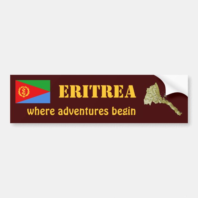 Autocollant De Voiture Drapeau de l'Érythrée + Adhésif pour pare-chocs de (Devant)