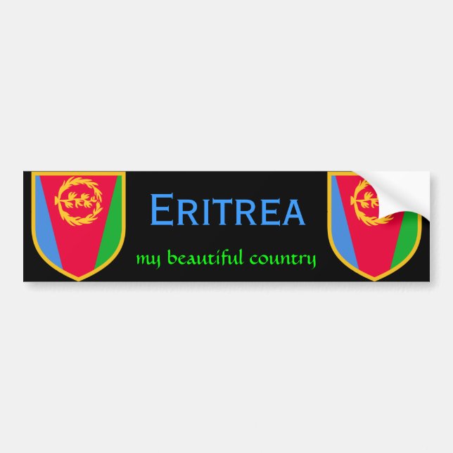 Autocollant De Voiture Drapeau de l'Érythrée mon beau pays (Devant)