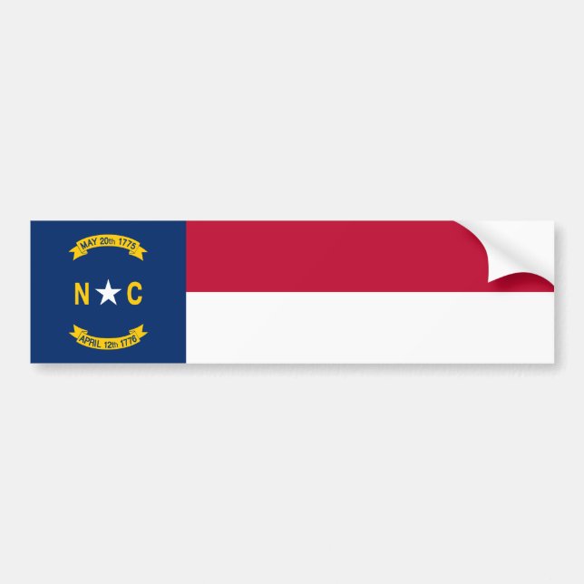 Autocollant De Voiture Drapeau de l'État de Caroline du Nord (Devant)