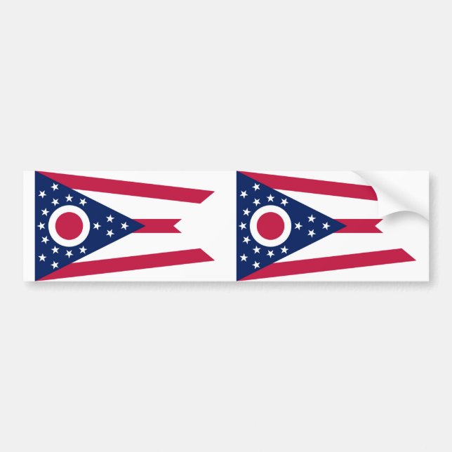 Autocollant De Voiture Drapeau de l'État de l'Ohio (Devant)
