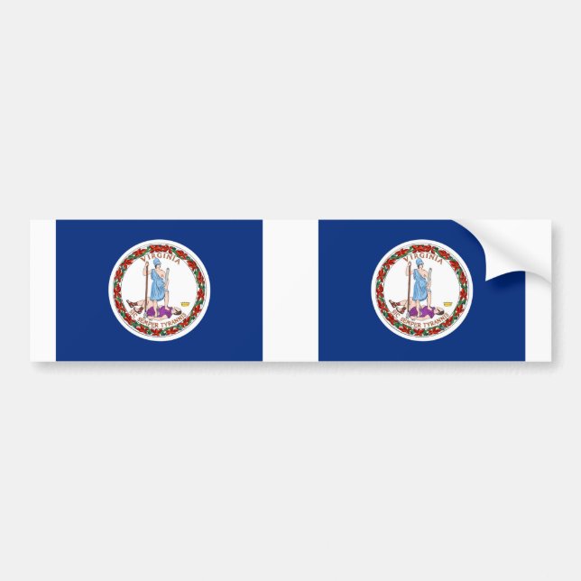 Autocollant De Voiture Drapeau de l'État de Virginie (Devant)