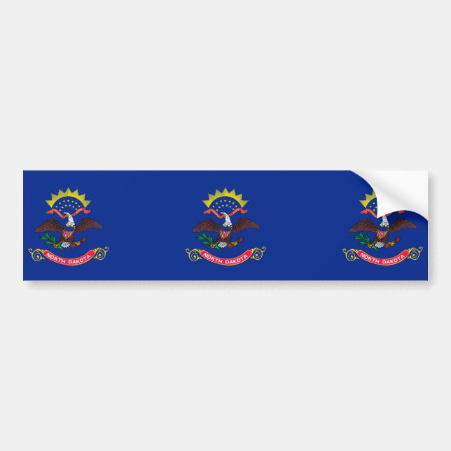 Autocollant De Voiture Drapeau de l'État du Dakota du Nord (Devant)