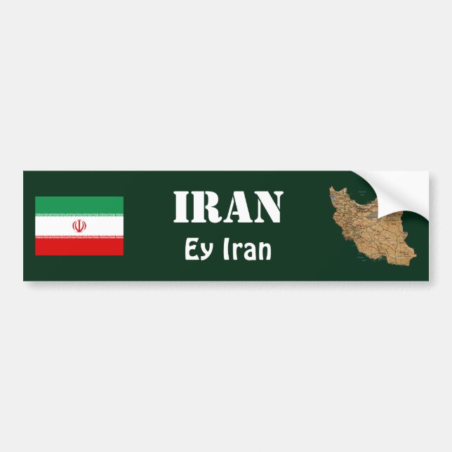 Autocollant De Voiture Drapeau de l'Iran + Adhésif pour pare-chocs de (Devant)