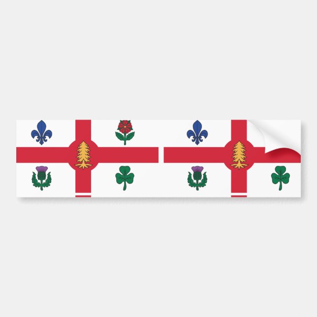 Autocollant De Voiture Drapeau de Montréal (Québec) (Devant)