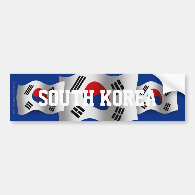 Autocollant De Voiture Drapeau de ondulation de la Corée du Sud (Devant)