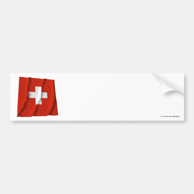 Autocollant De Voiture Drapeau de ondulation de la Suisse (Devant)