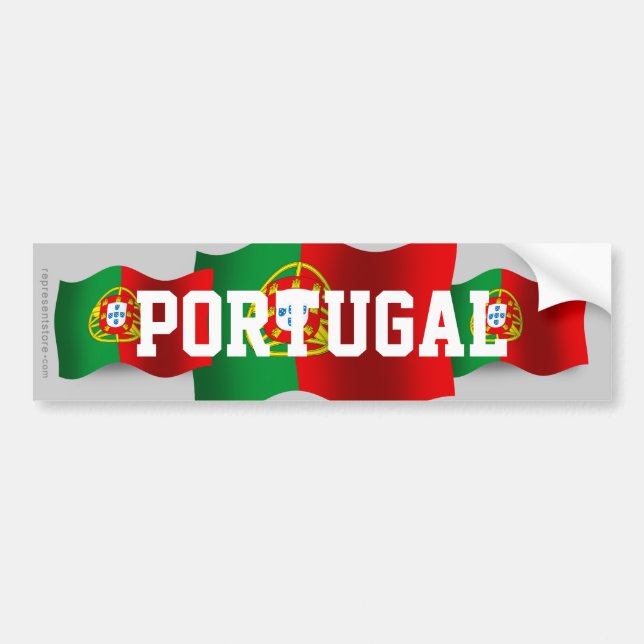 Autocollant De Voiture Drapeau de ondulation du Portugal (Devant)