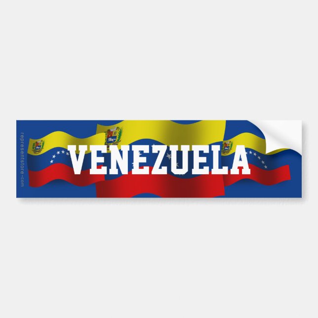 Autocollant De Voiture Drapeau de ondulation du Venezuela (Devant)