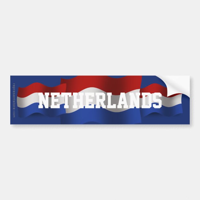 Autocollant De Voiture Drapeau de ondulation néerlandais (Devant)