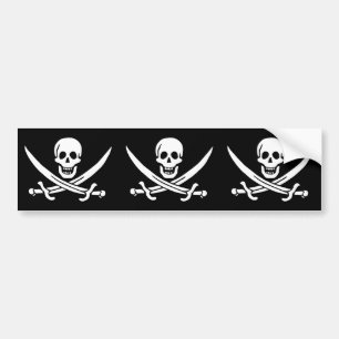 Autocollant De Voiture Drapeau de pirate Crâne croisé épées